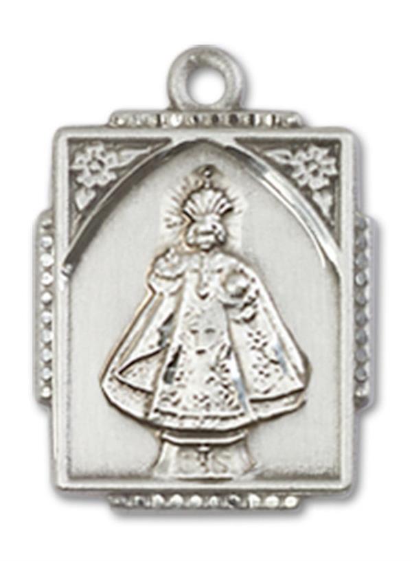 Infant of Prague Medal in Fine Pewter, 5/8", Your Choice of Chain, # 3425