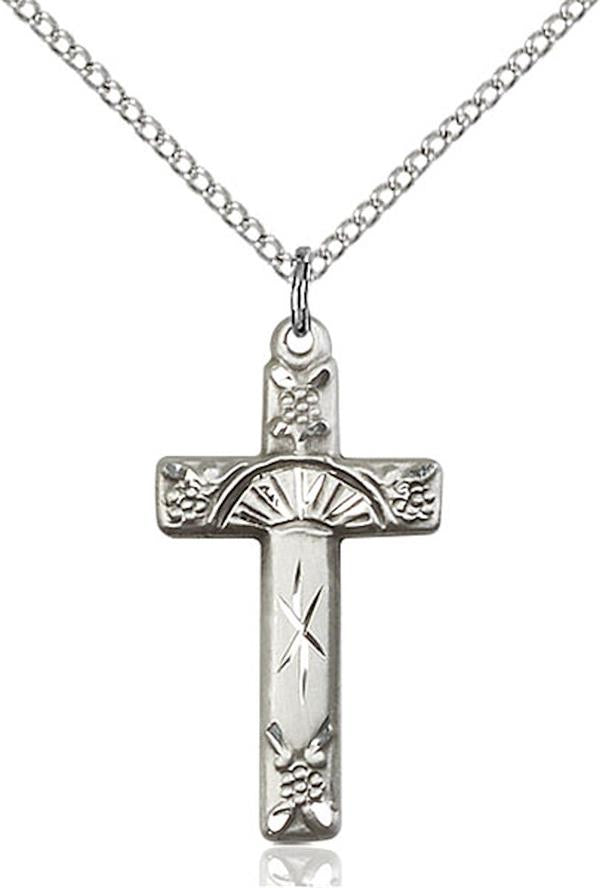 Cross Necklace in Fine Pewter, 1", Your Choice of Chain, # 3571