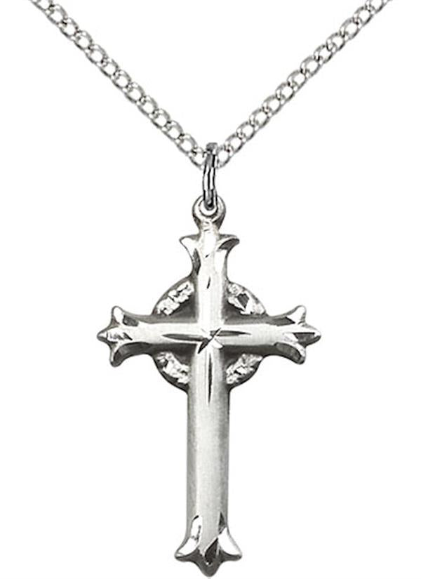 Cross Necklace in Fine Pewter, 1", Your Choice of Chain, # 3572