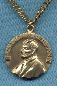 Large Gold Filled St. John Neumann Medal 1",Your Choice of Chain # 3648