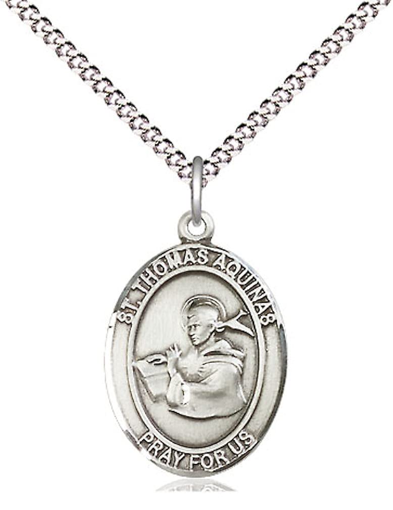 St. Thomas Aquinas Medal in Fine Pewter, 3/4" tall, Your Choice of Chain # 17254