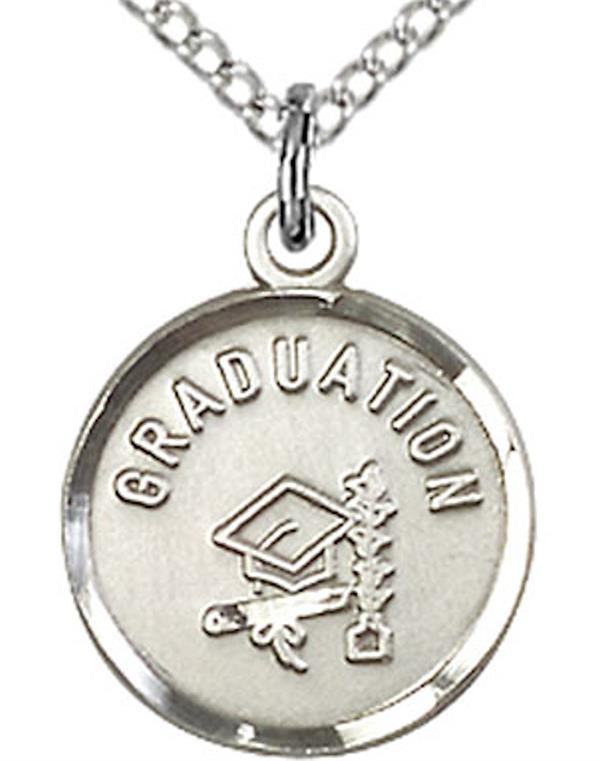Graduation Necklace in Fine Pewter, 1/2", Your Choice of Chain, # 3794