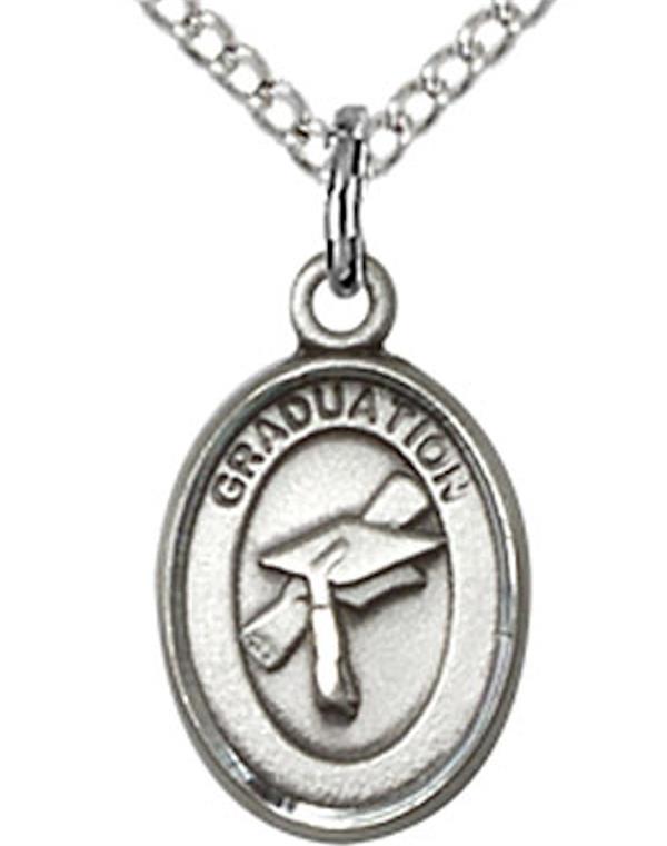 Graduation Necklace in Fine Pewter, 1/2", Your Choice of Chain, # 3795