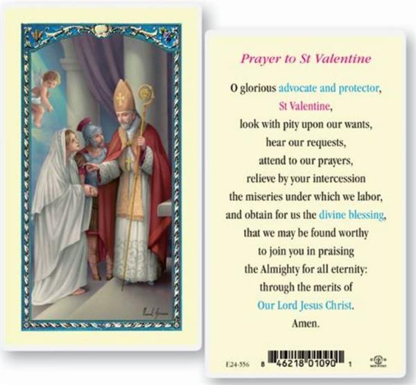 Prayer to St. Valentine Laminated Holy Card, # 3846
