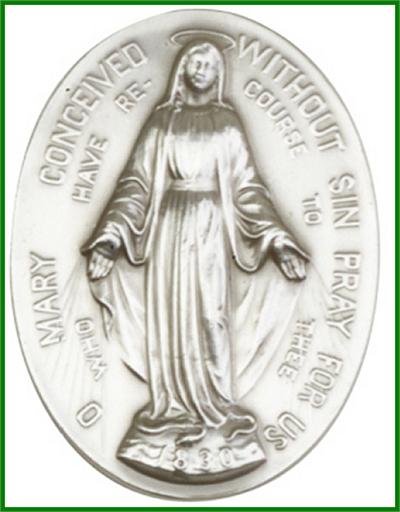 Visor Clip, Silver Oxide Finish, Immaculate Conception, 1-3/4", # 3847