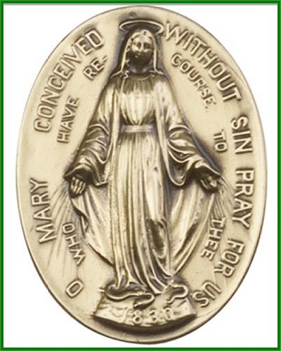 Visor Clip, Bronze Oxide Finish, Immaculate Conception, 1-3/4", # 3854