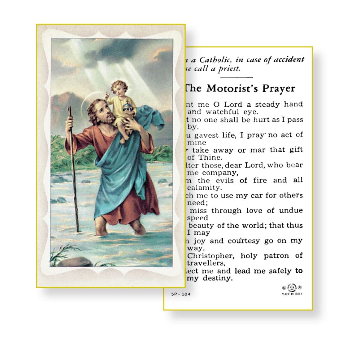 SAINT CHRISTOPHER Paper Holy Cards, 2"x4", 100-pack, # 5863