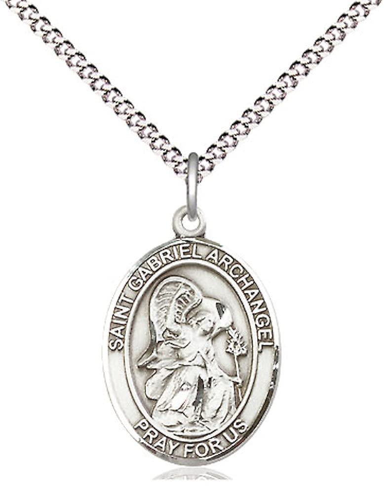 St. Gabriel the Archangel Medal in Fine Pewter, 3/4" tall, Your Choice of Chain # 17044
