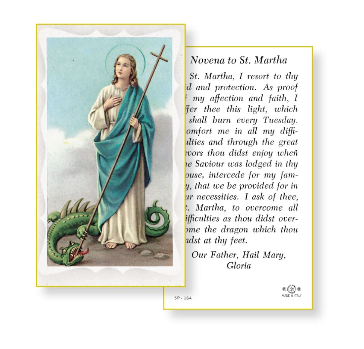 SAINT MARTHA Paper Holy Cards, 2"x4", 100-pack, # 5873
