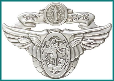 Visor Clip, Silver Oxide Finish, O.L. Highway / St. Michael, 2-1/8" wide, 41383