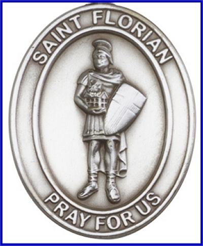 Visor Clip, Silver Oxide Finish, St. Florian, 1-5/8", # 41391