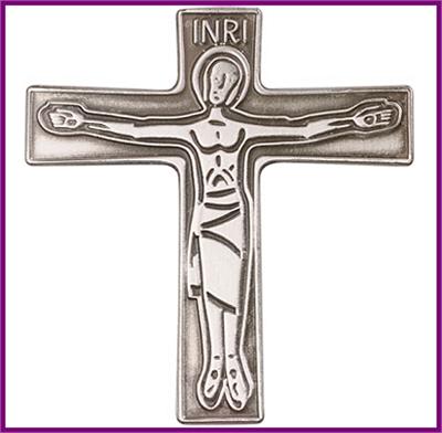 Visor Clip, Silver Oxide Finish, Cursillo Cross, 1-3/4" tall, # 41396