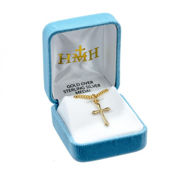 Cross, 3/4", 16Kt Gold over Sterling, Your Choice of Chain # 41585.