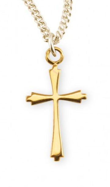 Cross, 3/4", 16Kt Gold over Sterling, Your Choice of Chain # 41585|||Cross, 3/4", 16Kt Gold over Sterling, Your Choice of Chain # 41585.