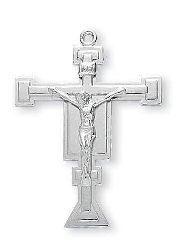Sterling Silver Crucifix, 1-3/16", Your Choice of Chain, # 41627