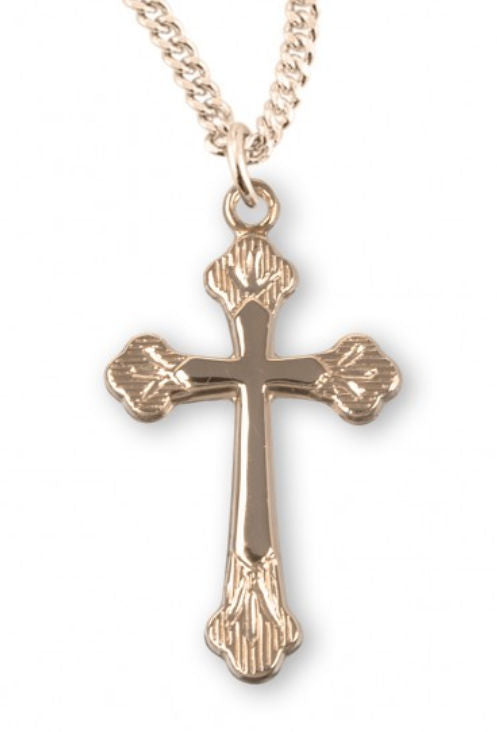 1" 16kt Gold over Sterling Silver Cross, Your Choice of Chain # 41800|