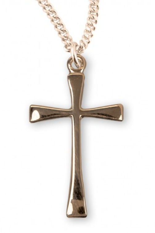 Cross, 7/8" 16kt Gold over Sterling Silver, Your Choice of Chain # 41801|
