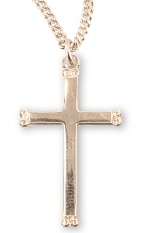 Cross, 1 1/8" 16kt Gold over Sterling Silver, Your Choice of Chain # 41802||Cross, 1 1/8"  16kt Gold over Sterling Silver, Your Choice of Chain # 41802.