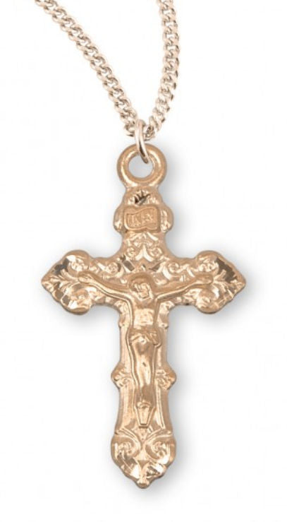 Crucifix, 7/8", 16kt Gold over Sterling, Your Choice of Chain, # 41806|