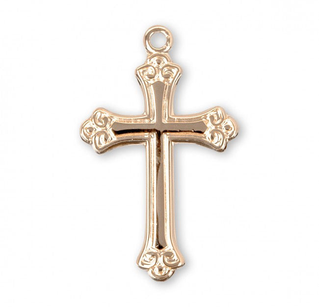 Cross, 3/4", 16Kt Gold over Sterling, Your Choice of Chain # 41812.