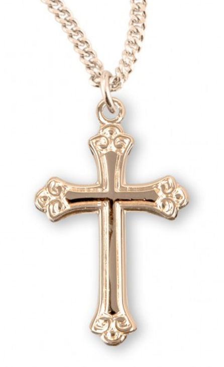 Cross, 3/4", 16Kt Gold over Sterling, Your Choice of Chain # 41812||