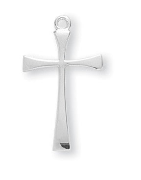 3/4" Polished Cross, Sterling Silver, Your Choice of Chain, # 41887