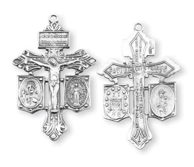 Sterling Silver Crucifix, 1-3/8", Your Choice of Chain, # 41895