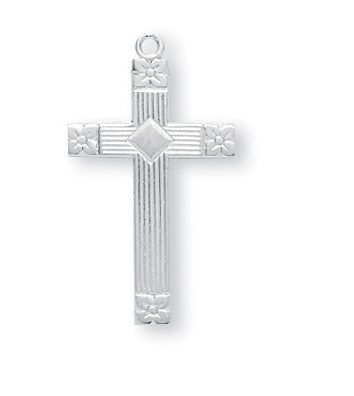 Sterling Silver Cross, 15/16", Your Choice of Chain, # 41956