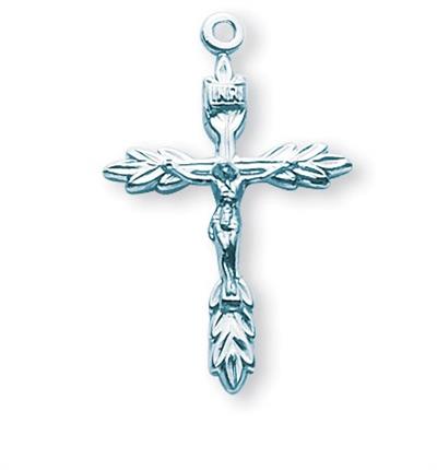 Sterling Silver Crucifix, 1", Your Choice of Chain, # 41960