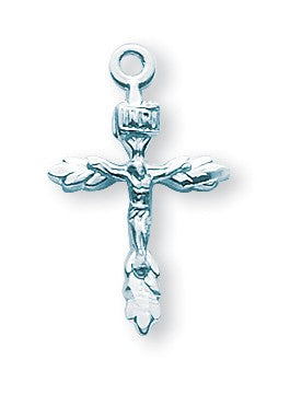 3/4 Polished Crucifix, Sterling Silver, Your Choice of Chain, # 41962
