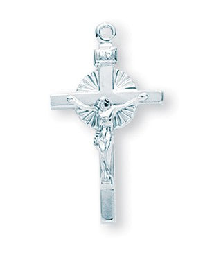 Sterling Silver Crucifix, 15/16", Your Choice of Chain, # 41964