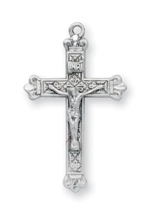 Sterling Silver Crucifix, 1", Your choice of Chain # 41973