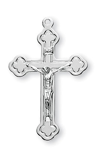 1-1/4" Crucifix, Sterling Silver, Your Choice of Chain, # 41976