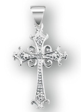 Sterling Silver Cross, 7/8", Your Choice of Chain, # 41993