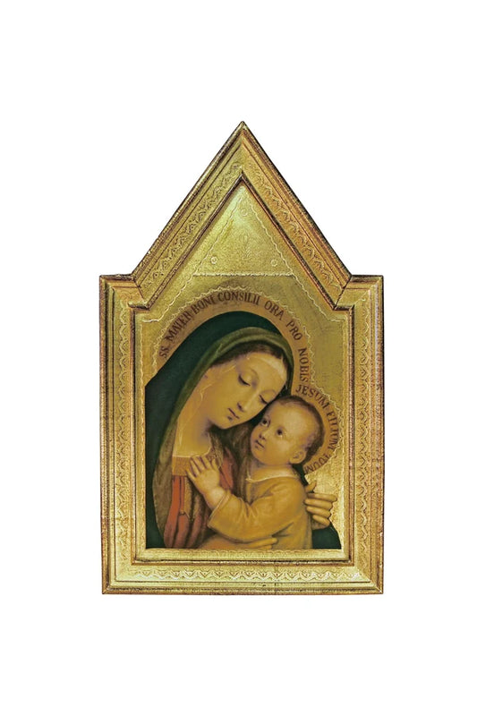 Our Lady of Good Counsel Florentine wood plaque 12.19" # 4265