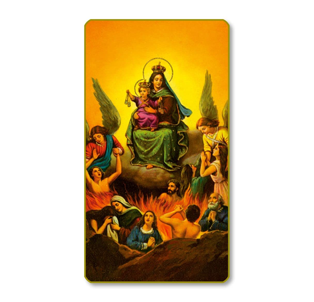 Nuestra Senora del Carmen Italian Paper Holy Cards, 2"x4", Blank Back, 100-Pack, # 6143