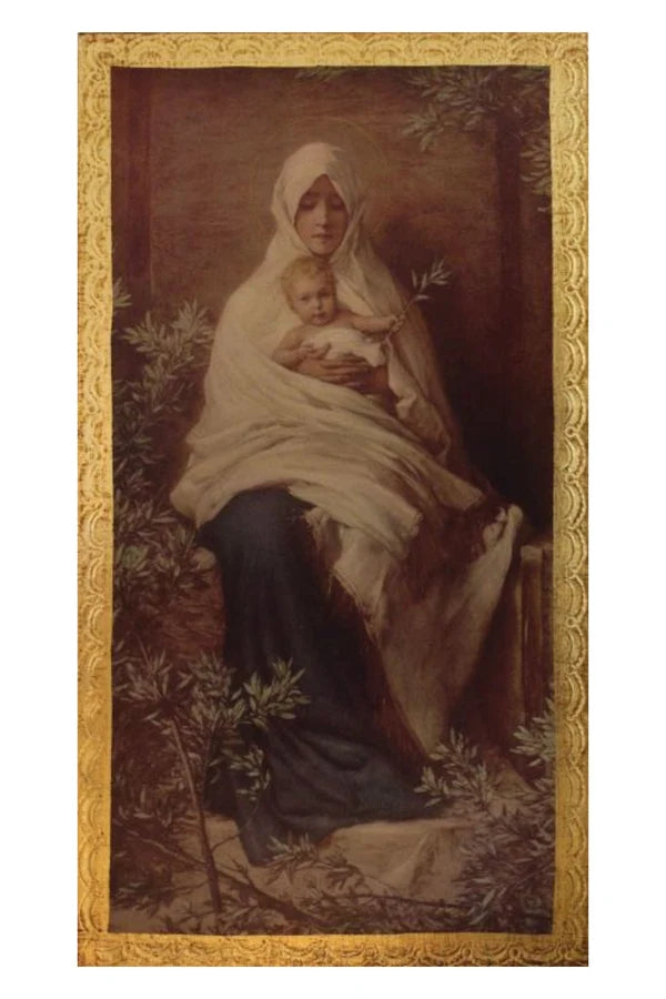 Madonna & Child Florentine wood plaque by Barabino 6.75x12" # 4282
