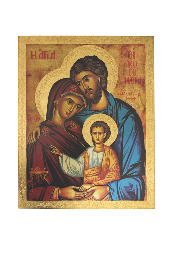 Holy Family Icon Florentine Wood Plaque 13x16.5" # 4286