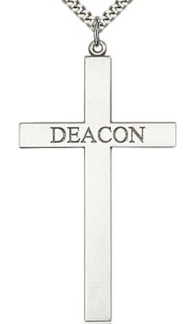 Deacon Cross Necklace 2.5" Sterling, Your Choice of Chain # 43480