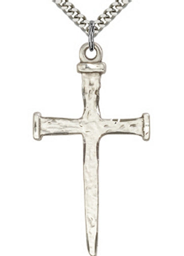 2" Sterling Silver Nail Cross, you choice of chain, # 43706