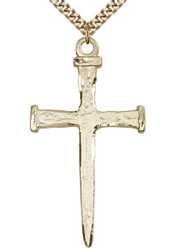 2" 14kt Gold Filled, Nail Cross, your choice of chain, # 43707