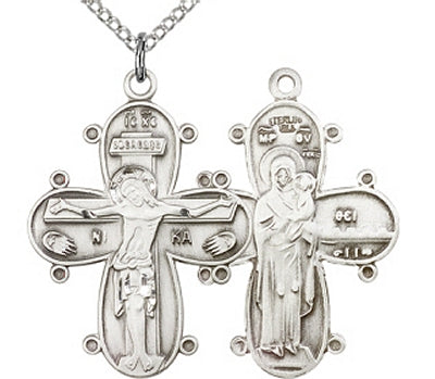 Christine Cross Sterling Silver, 1-1/8", your chain of chain, # 43712