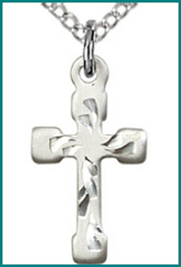 Sterling Silver Cross, 5/8", Your choice of Chain # 43730