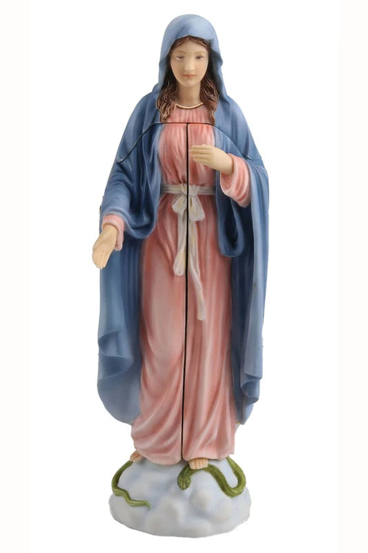 Lady of Grace Triptych in fully hand-painted resin, opens to reveal a scene of the Annunciation 8" # 4384