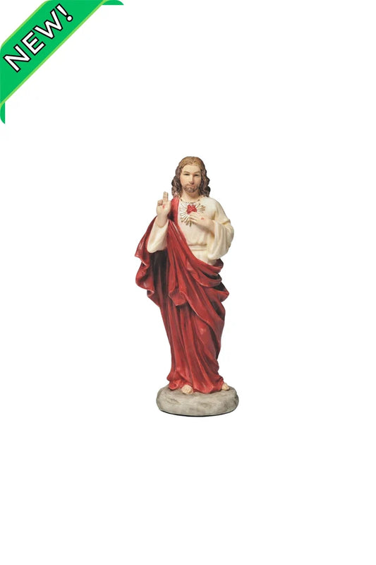 Sacred Heart of Jesus statue in full color resin, 3.5", 2-count value pack # 4400
