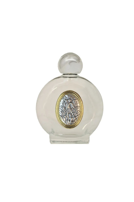 St. Michael glass holy water bottle, 3.25", 2oz. 3-count value pack # 4419