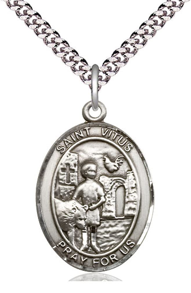 St. Vitus Medal in Fine Pewter, 1" tall, Your Choice of Chain, # 5615