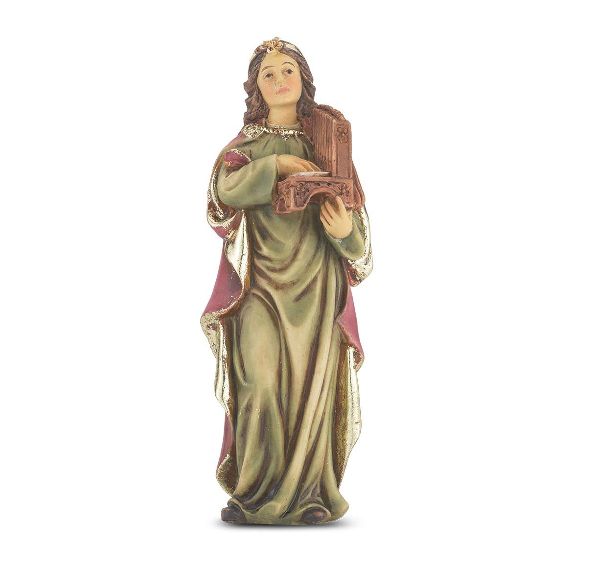 4" Full Color Resin Statue, St. Cecilia, # 65379