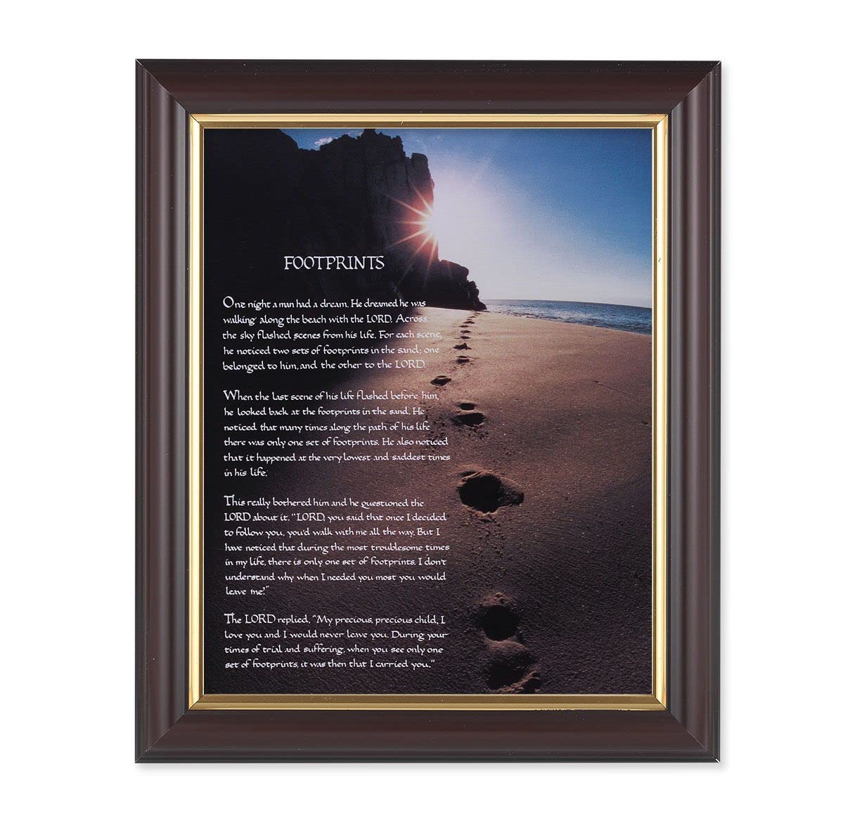 Footprints, 10"x12", Classic Fluted Walnut Finished Frame, Italian Print Under Glass # 26186