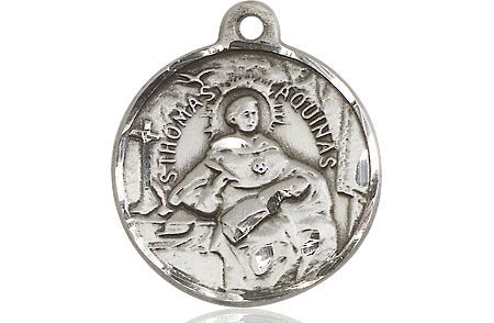 St. Thomas Aquinas 13/16" Sterling Silver Medal, 24" Chain # 45024-sale